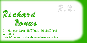 richard monus business card